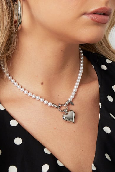 Collane di perline, perline a cuore, casual, quotidiane, semplici, serie di gioielli da donna h5 Immagine4